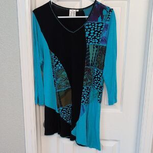 Parsley & Sage Multicolor Patchwork Long Sleeve Top